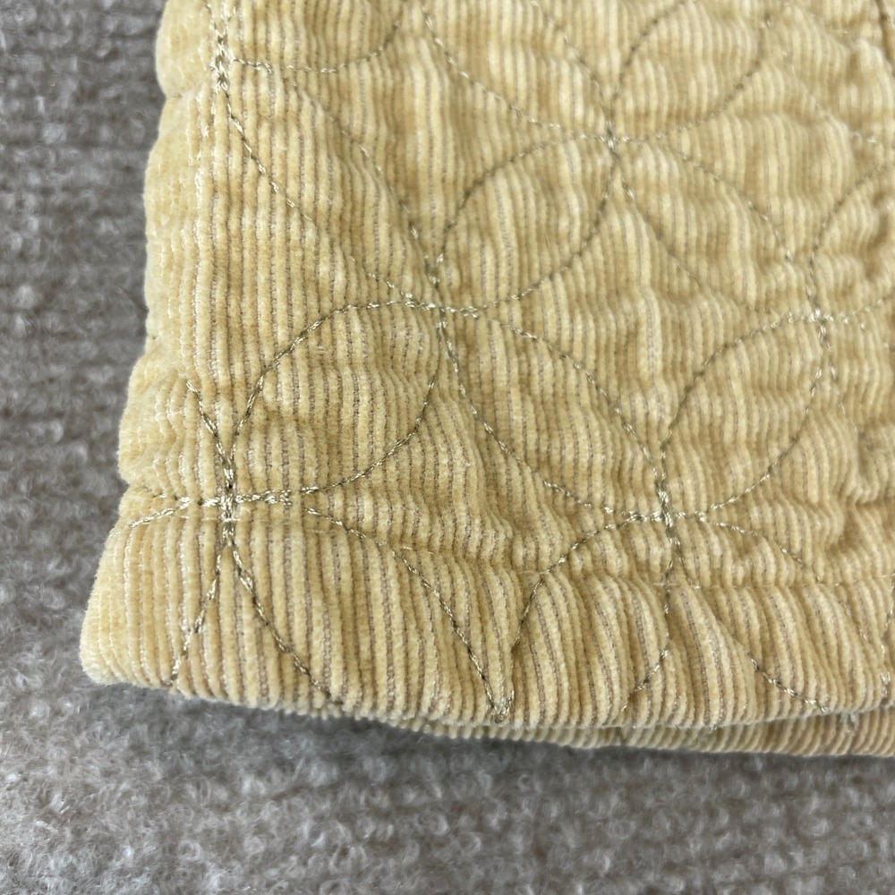 Eddie Bauer VTG Quilted Corduroy Vest Women S Beige Floral Lining Zip Pockets - Picture 13 of 14